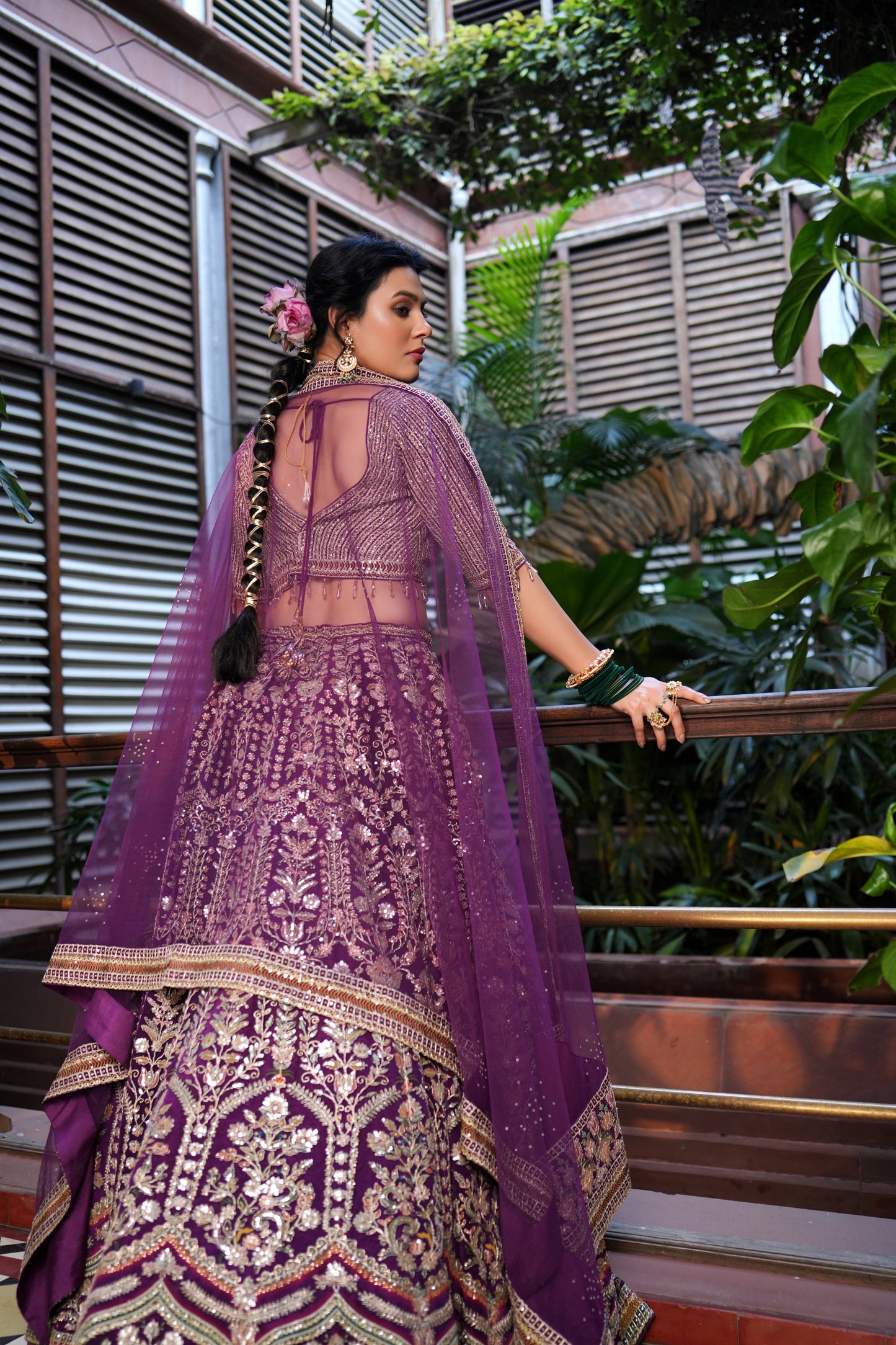 DEEP PURPLE EMBROIDERED LEHENGA