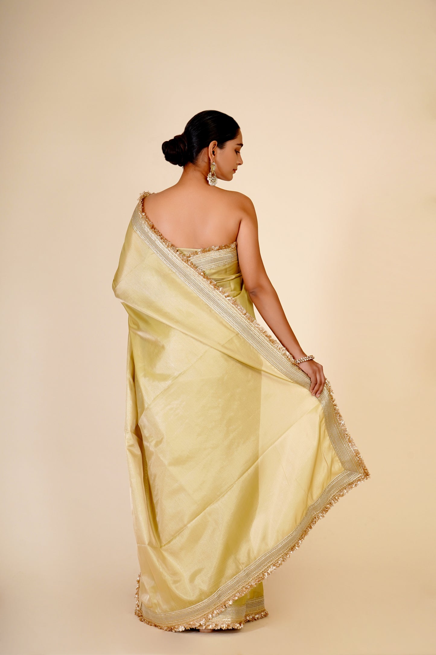 GOLDEN GREEN TISSUE ORGANZA SAREE
