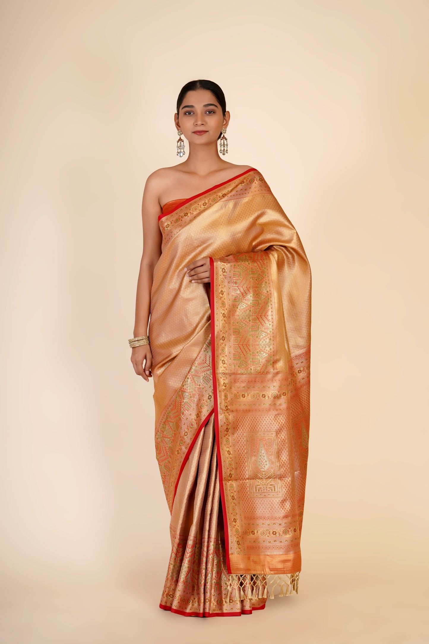 GOLDEN SEMI KANJEEVARAM SAREE