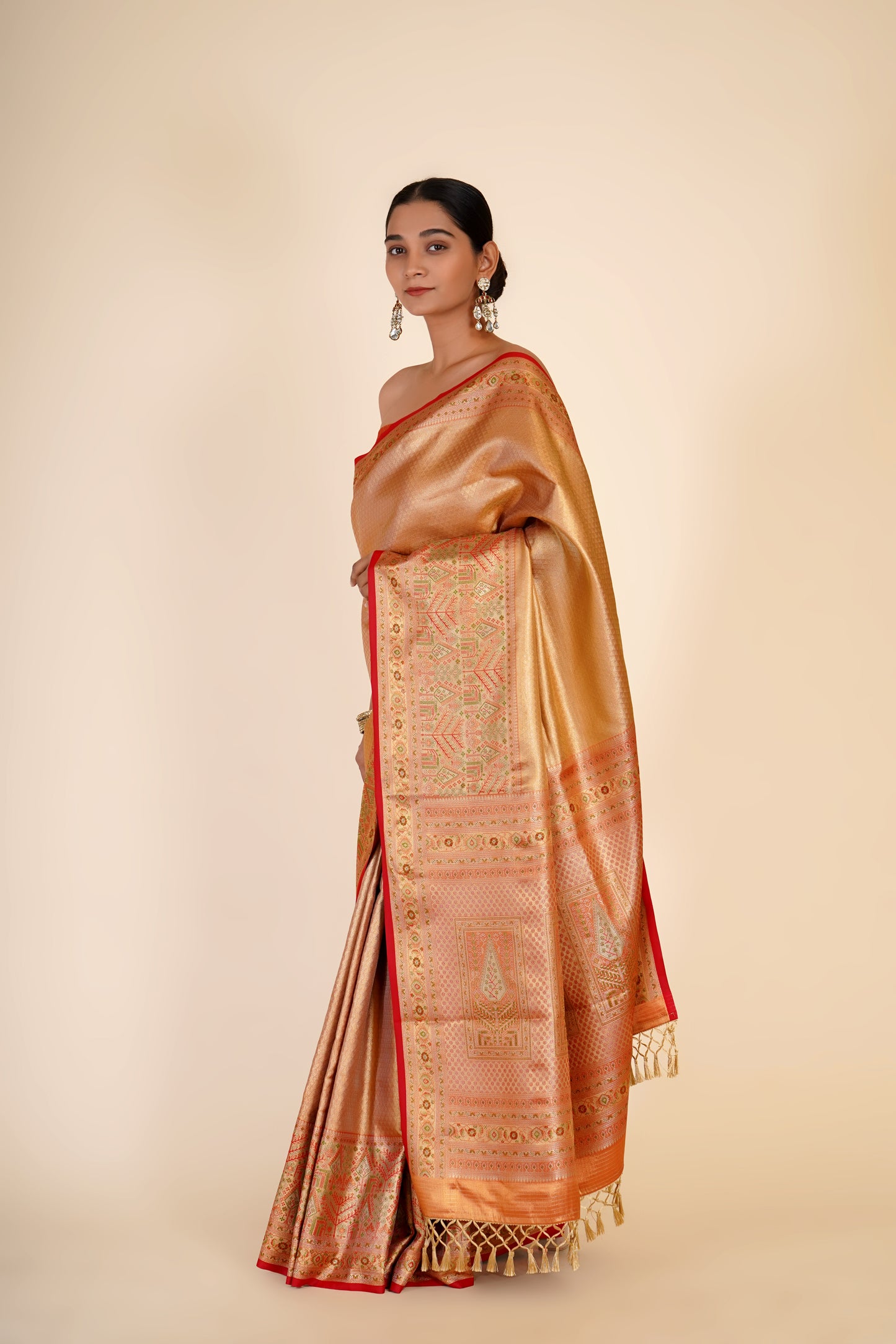 GOLDEN SEMI KANJEEVARAM SAREE
