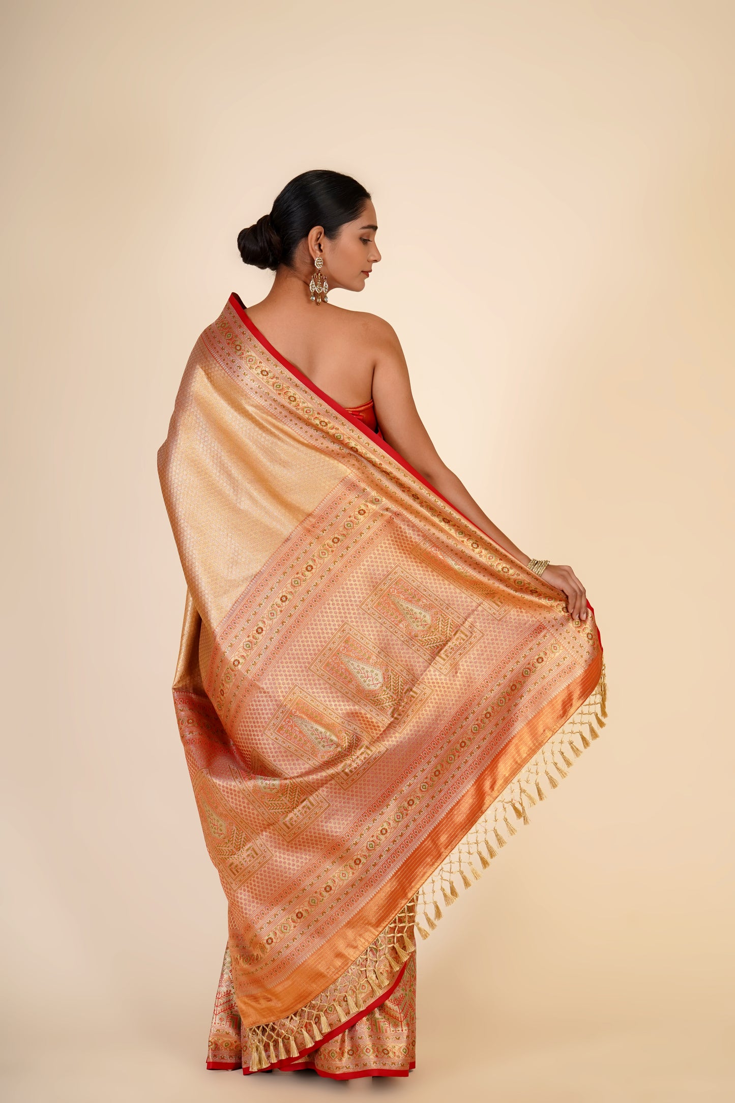 GOLDEN SEMI KANJEEVARAM SAREE