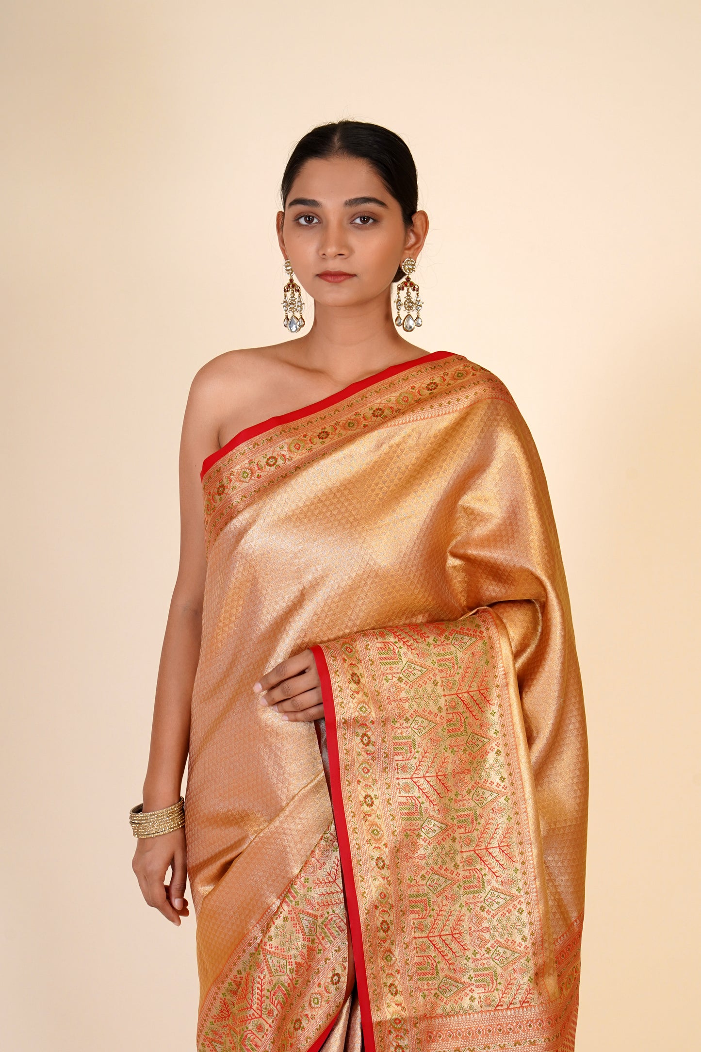 GOLDEN SEMI KANJEEVARAM SAREE