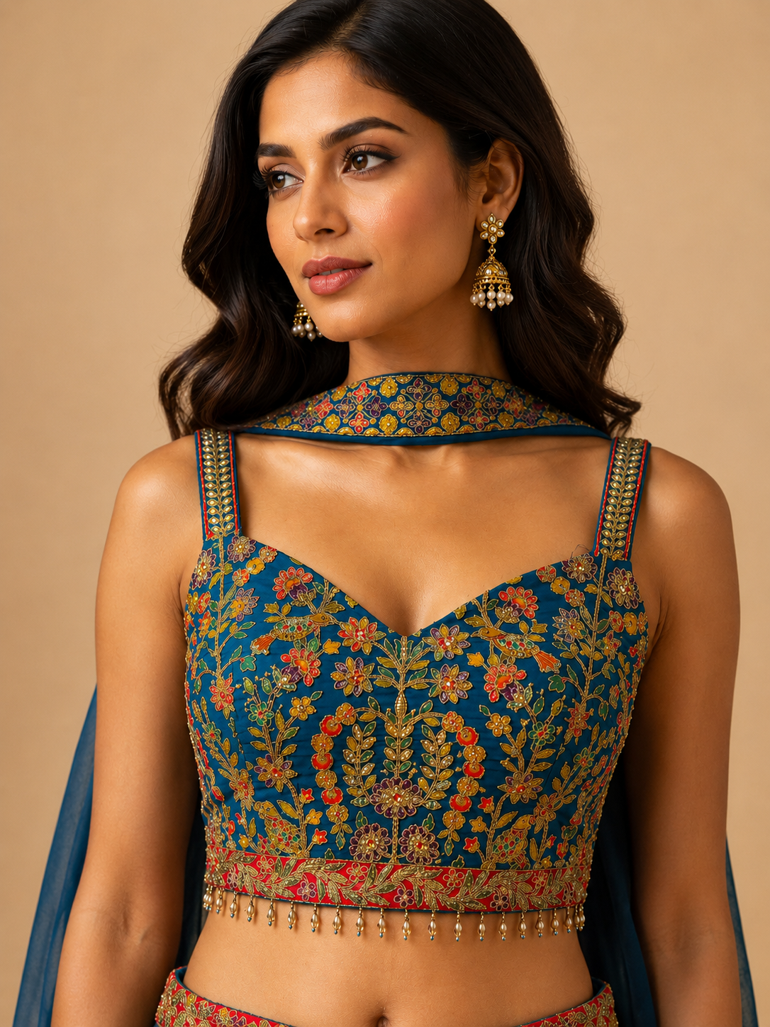 Teal Embroidered Co-ord Set