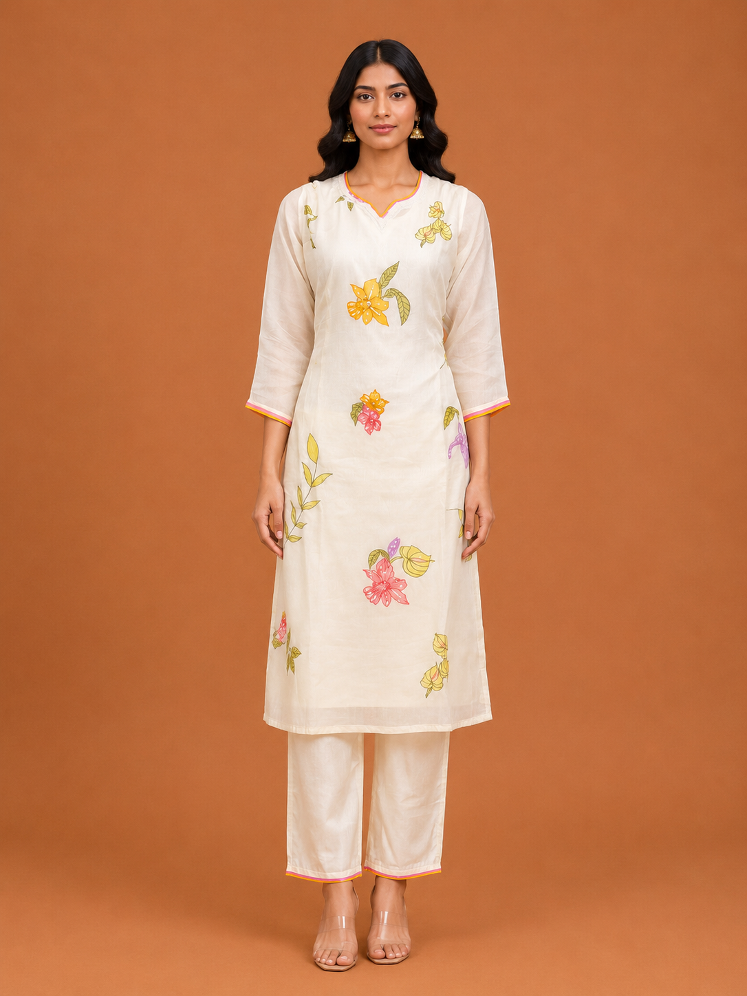 Ivory Bloom Printed Kurta Set
