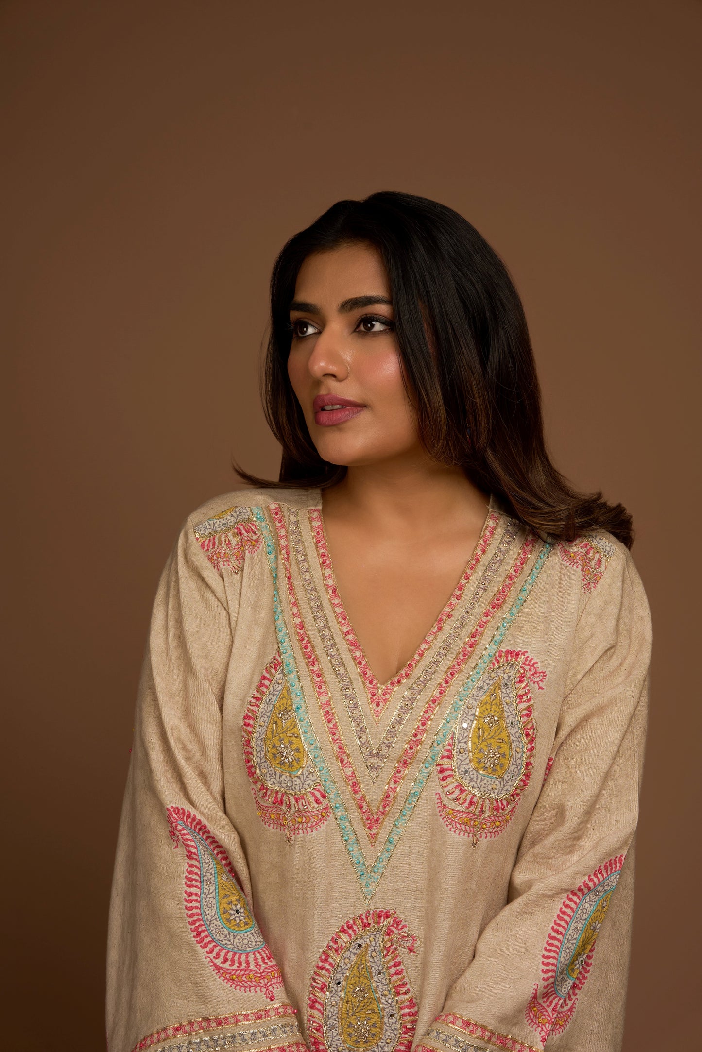 CREAM LINEN COTTON TWO PIECE SET