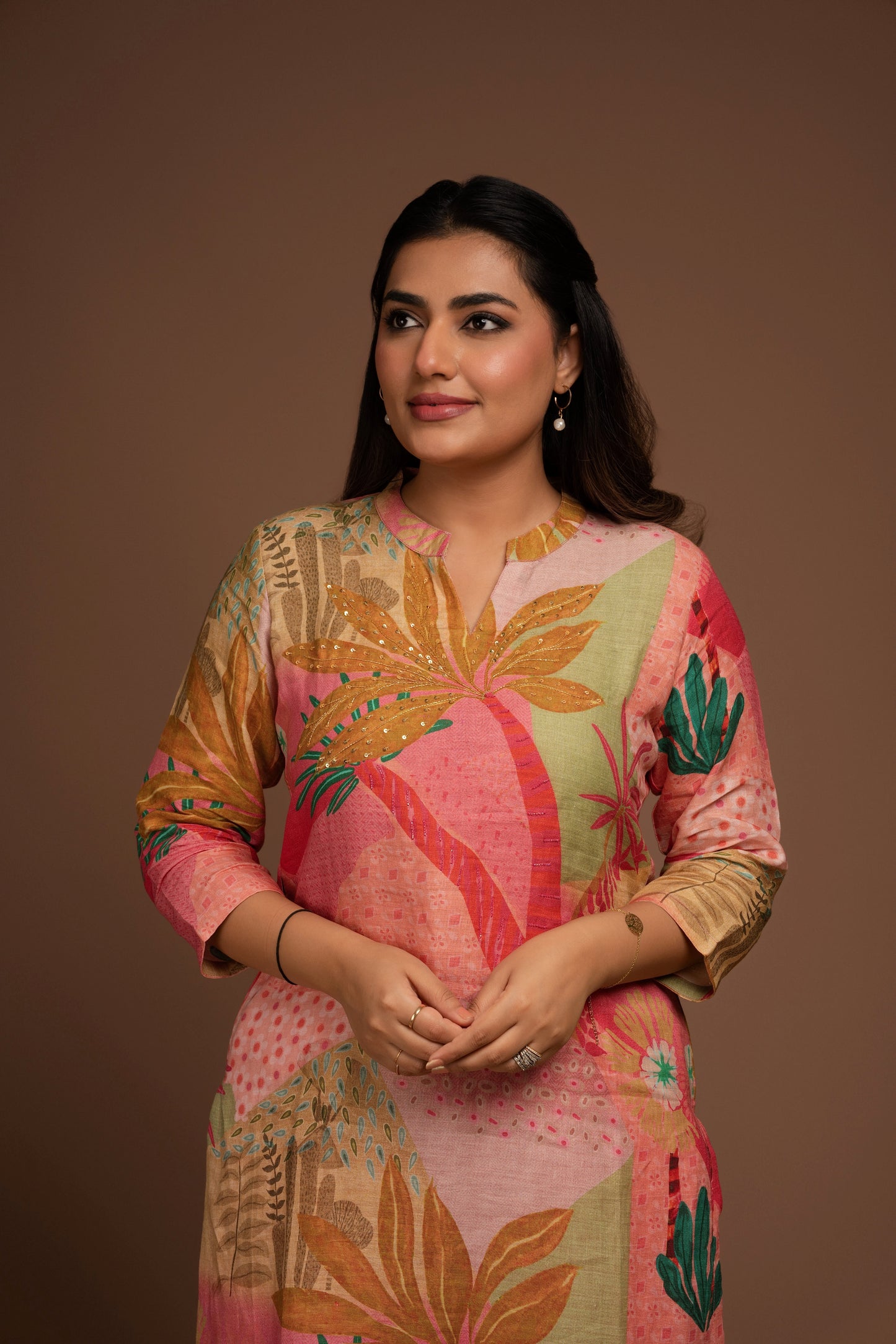 FLAMINGO PINK KURTA AND PANTS SET