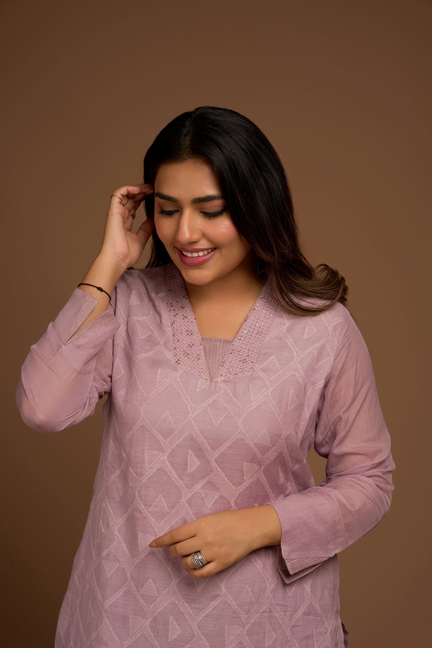 LILAC KURTA PANT SET WITH DUPATTA