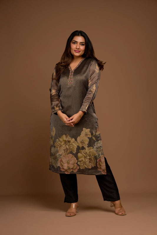BLACK KURTA PANTS SET WITH DUPATTA