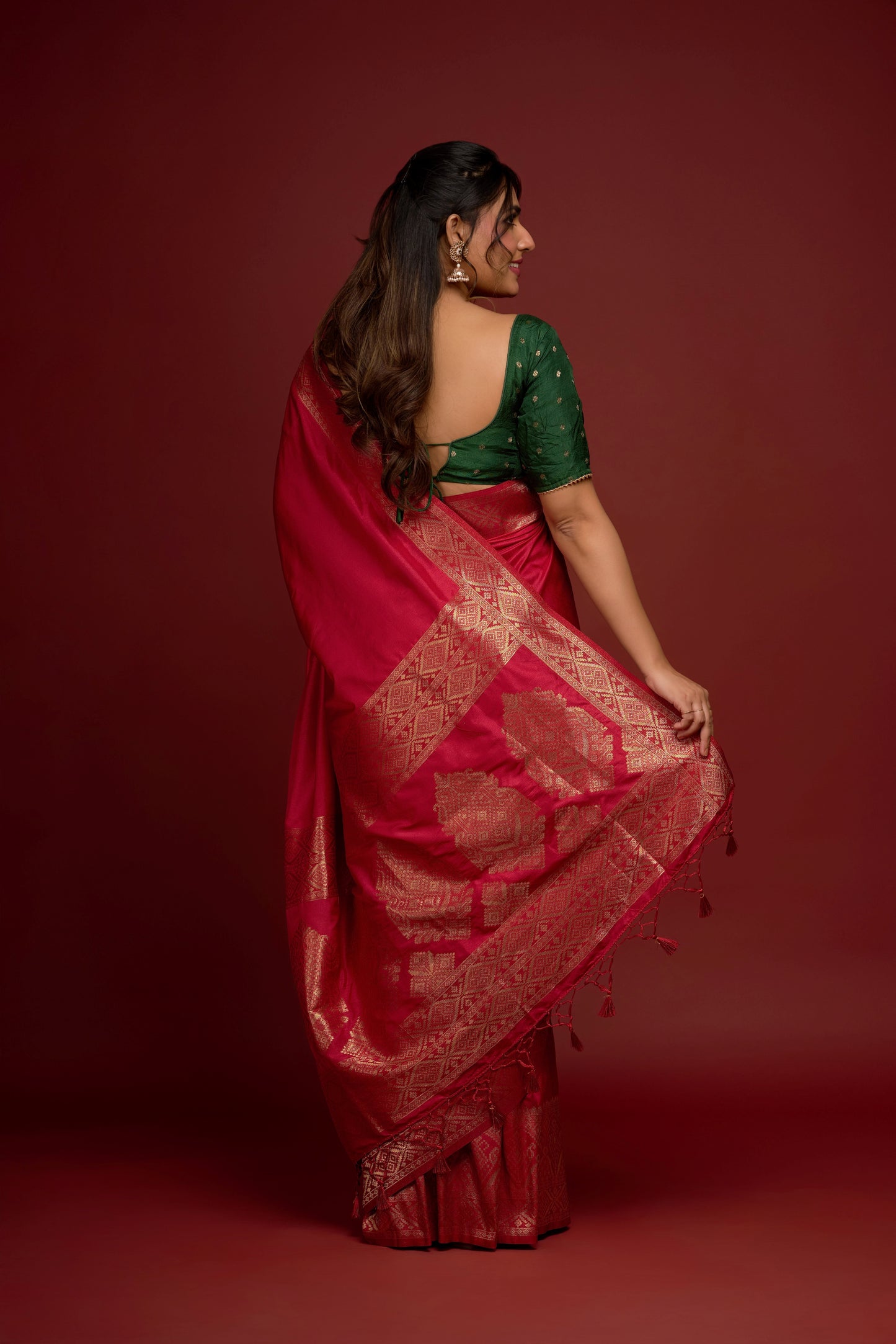 RED DOLA SILK SAREE