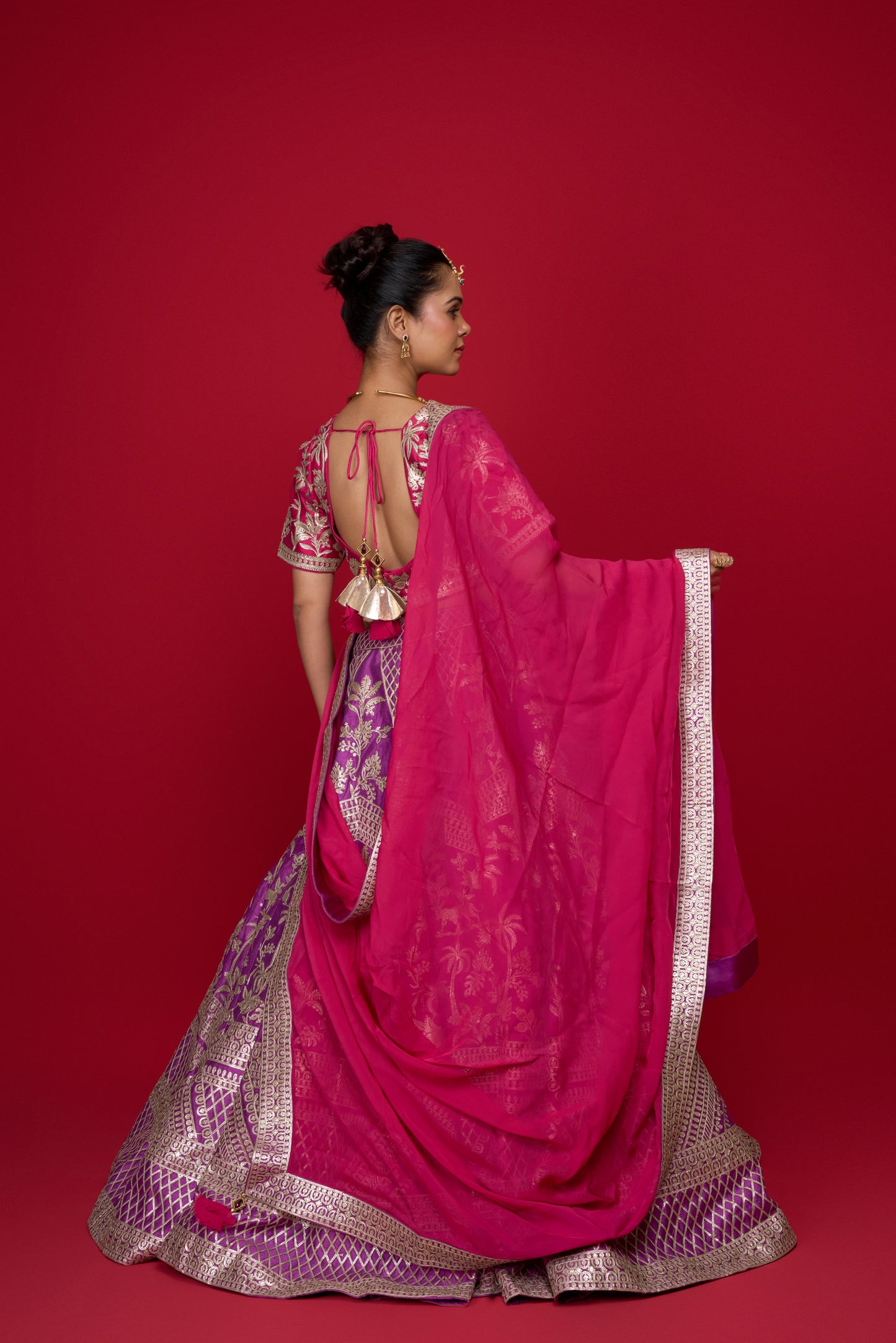 PURPLE SILK LEHENGA