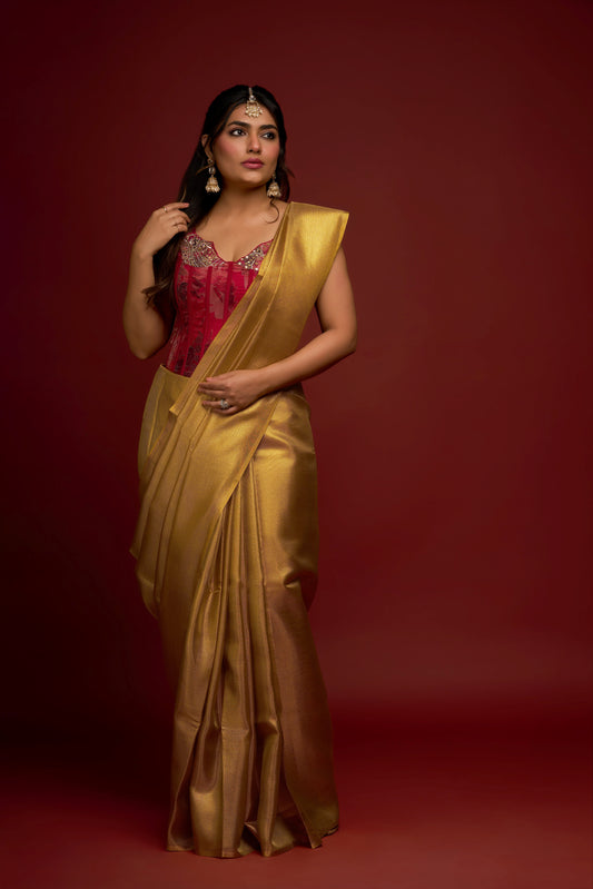 GOLD TISSUE SAREE