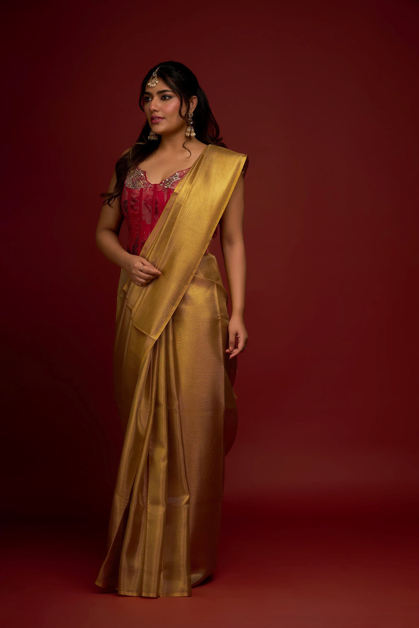 GOLD TISSUE SAREE