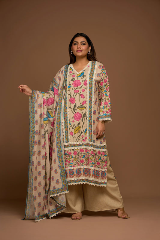 OAT KURTA PALAZZO SET WITH DUPATTA