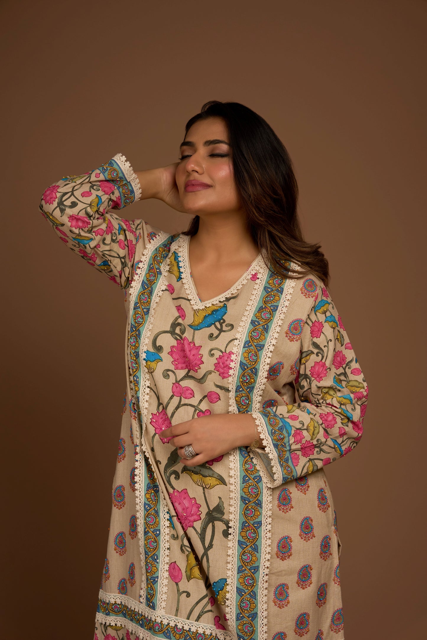 OAT KURTA PALAZZO SET WITH DUPATTA