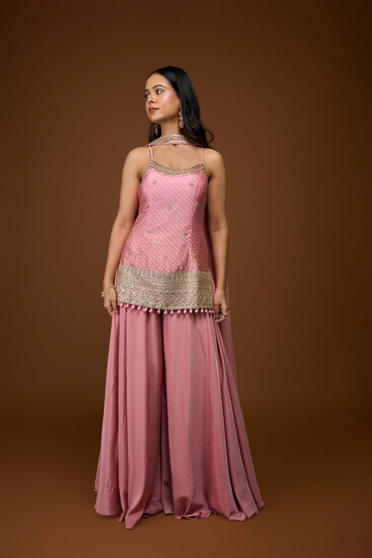 CANDY PINK KURTA AND PALAZZO SET