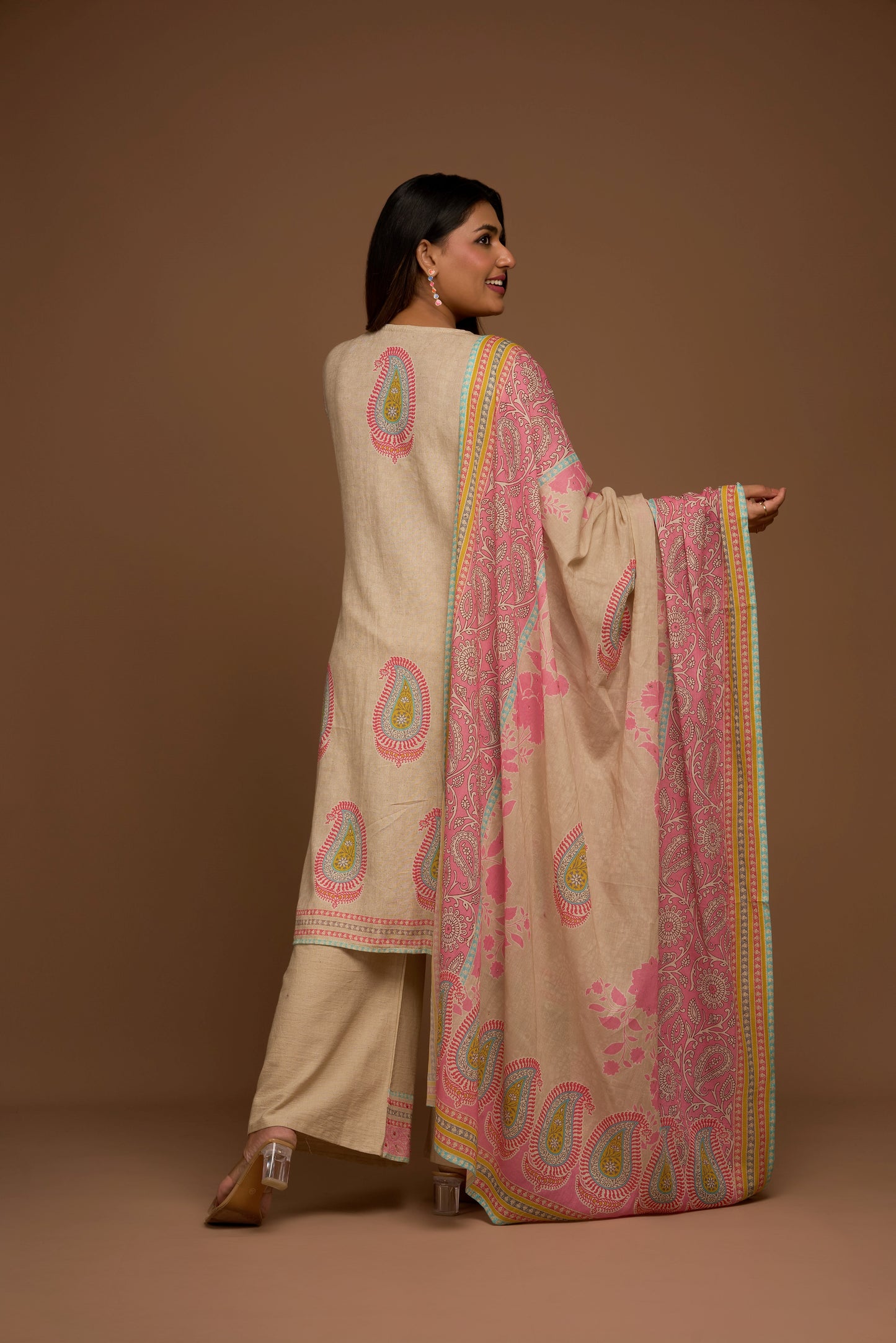 CREAM LINEN COTTON TWO PIECE SET