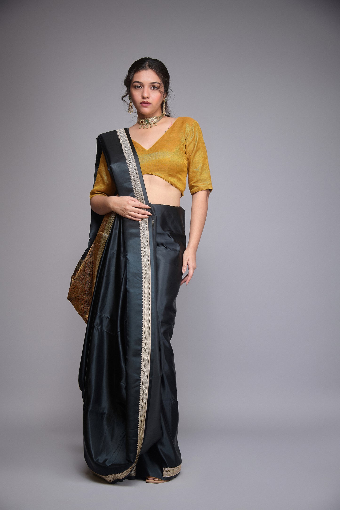 BLACK SOFT SILK SAREE