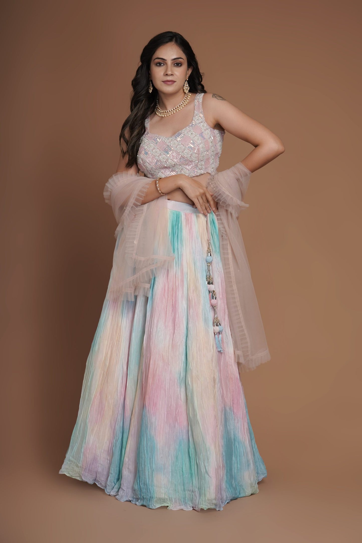 MULTI COLOR SHADED LEHENGA SET