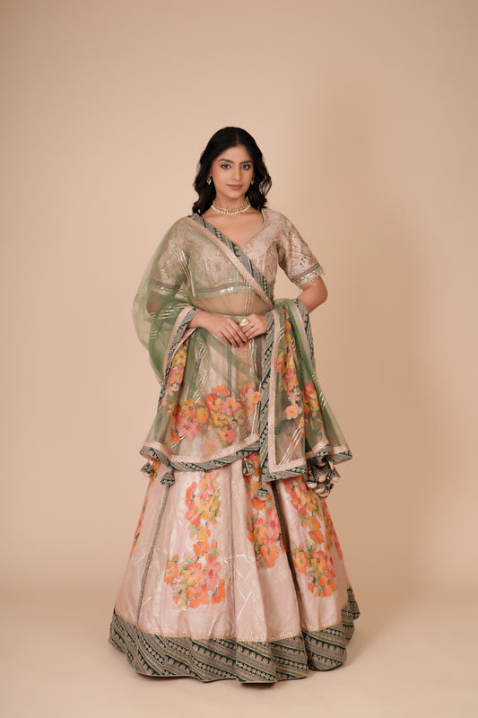 PASTEL PINK SILK LEHENGA