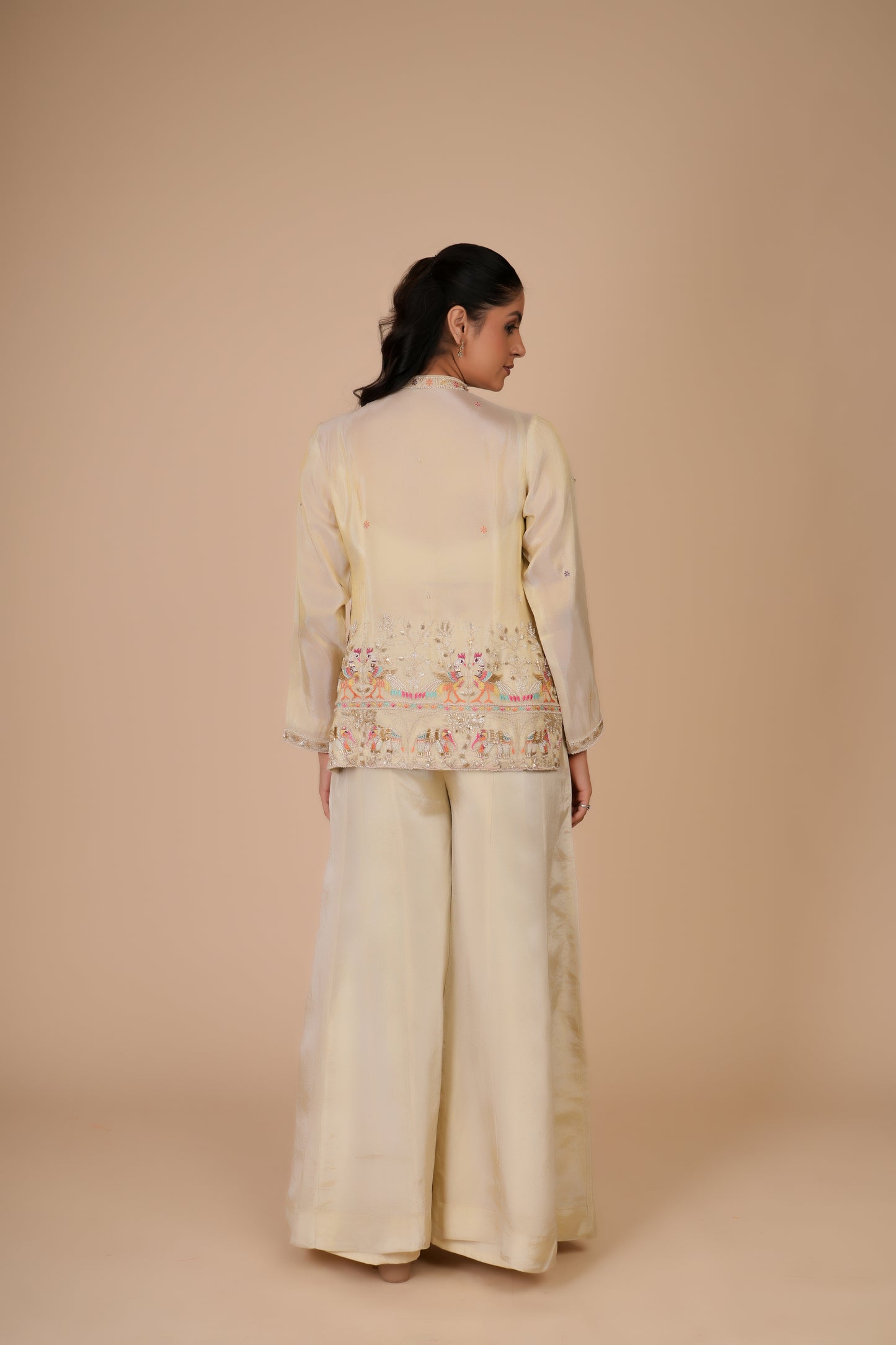 CREAM TISSUE CO-ORD SET