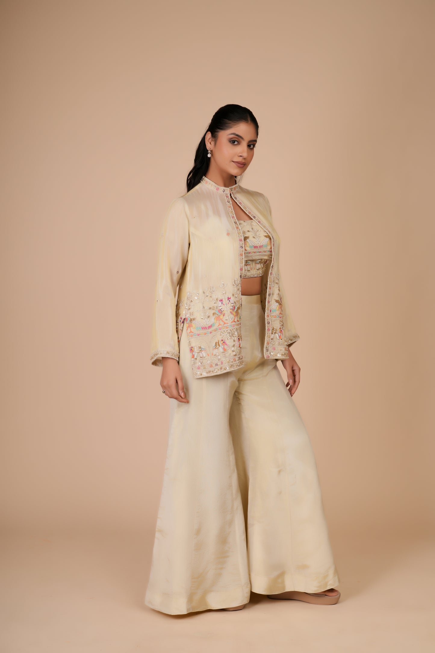 CREAM TISSUE CO-ORD SET