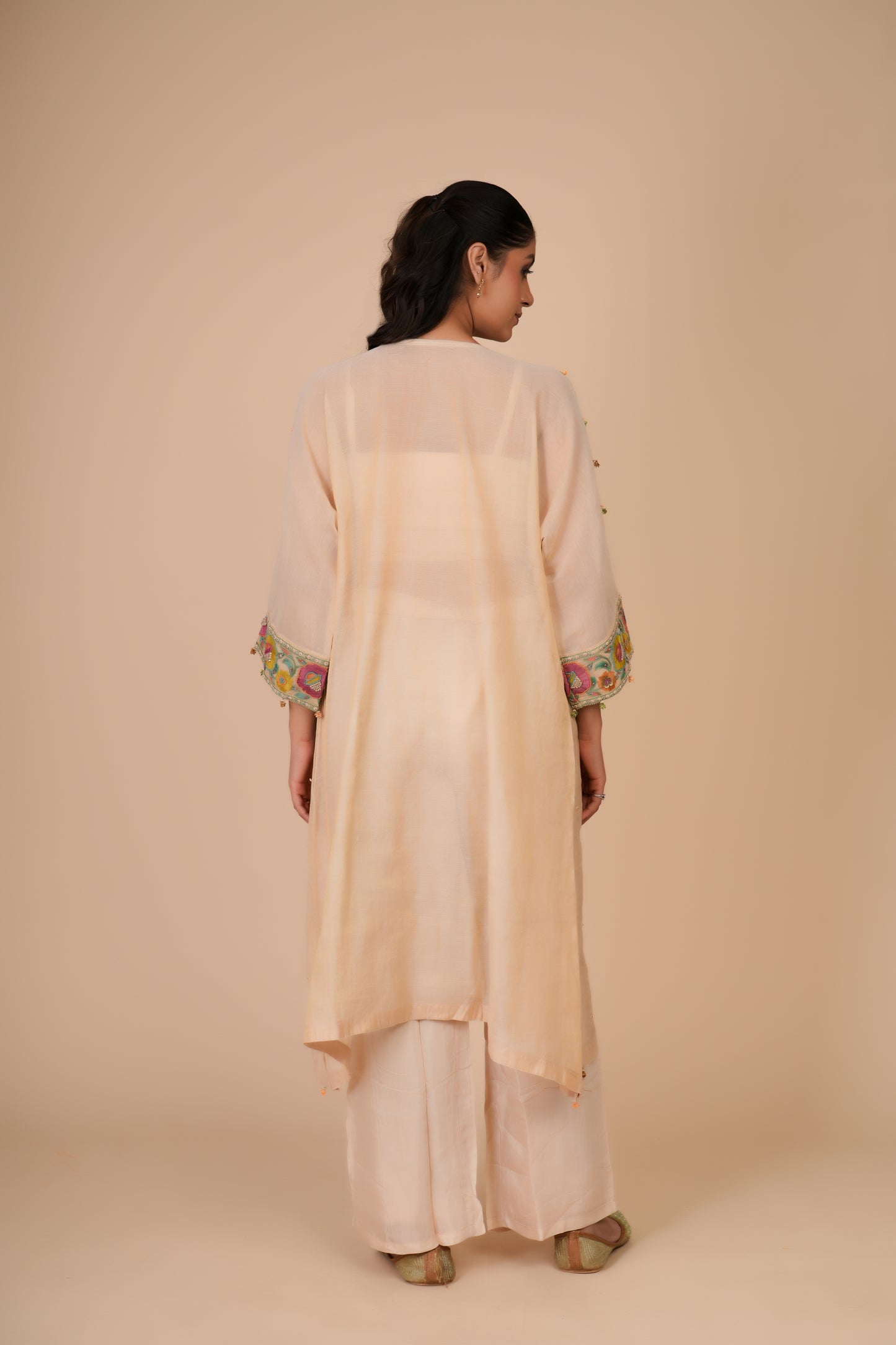 BEIGE KURTA PANTS SET
