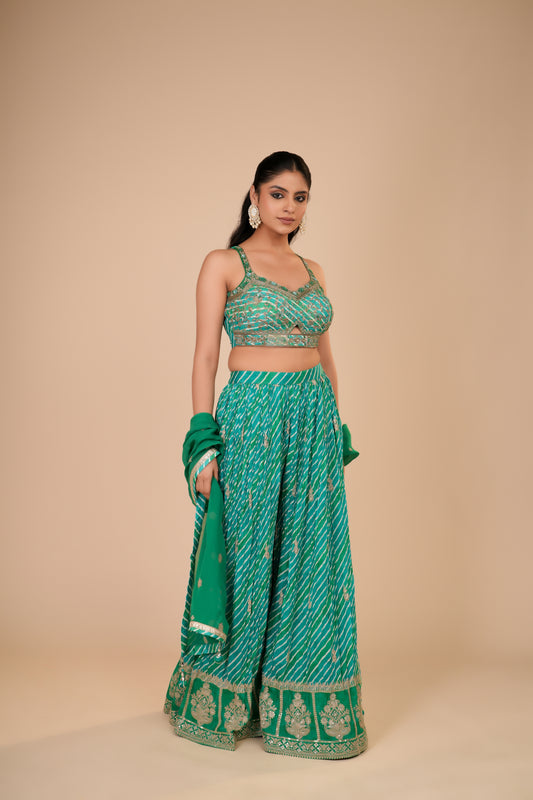 GREEN PALAZZO SET