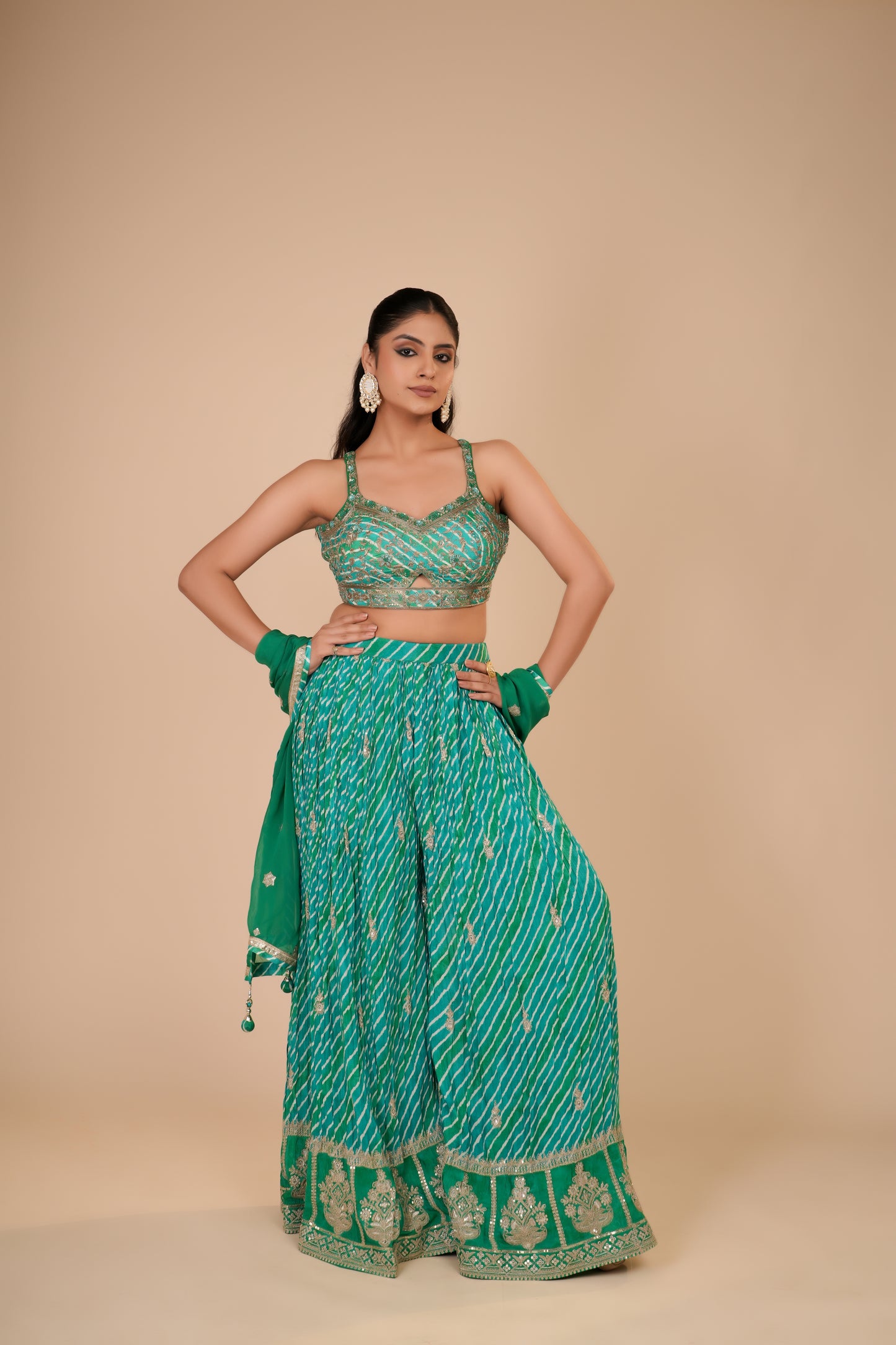 GREEN PALAZZO SET