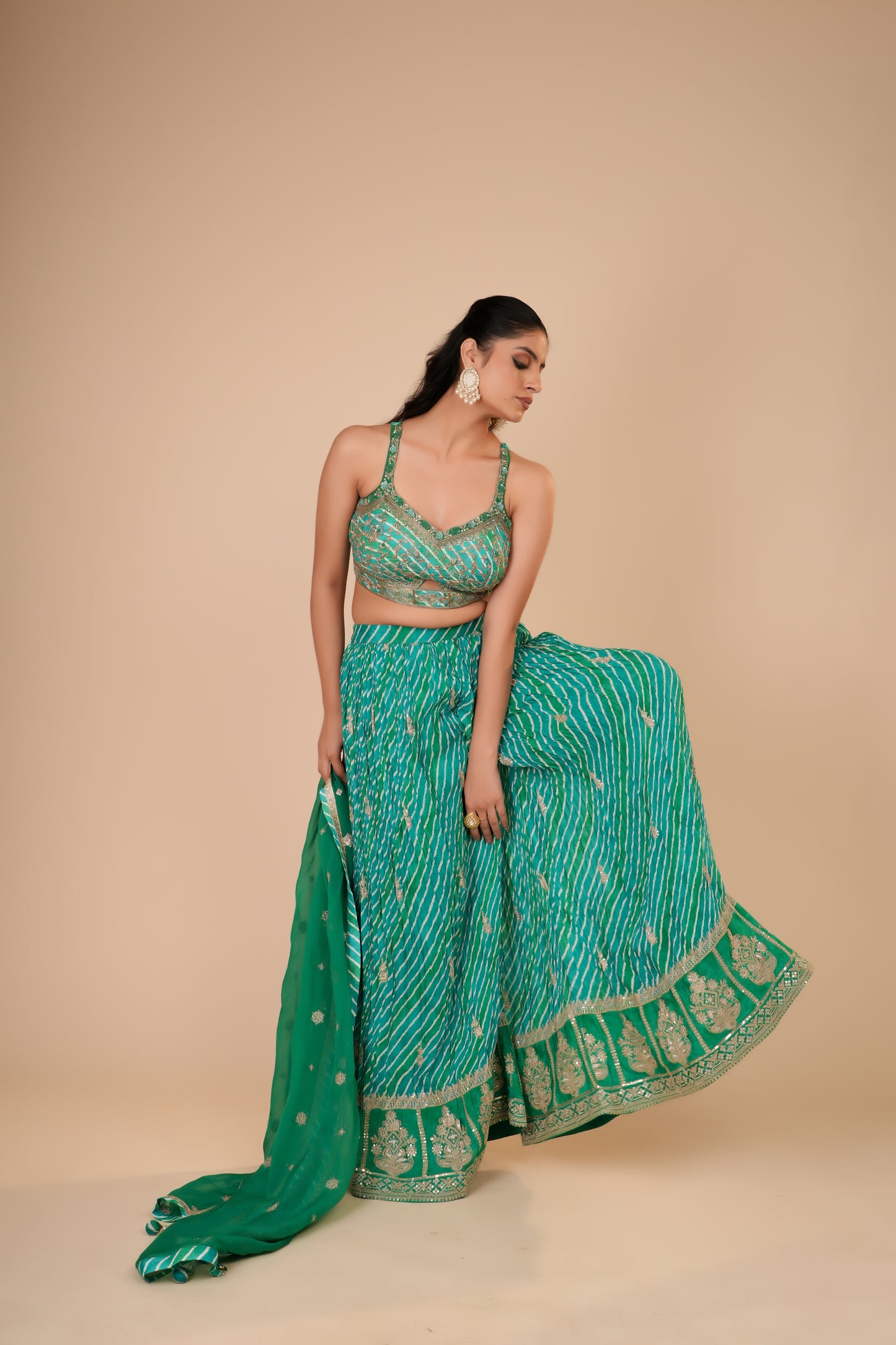 GREEN PALAZZO SET