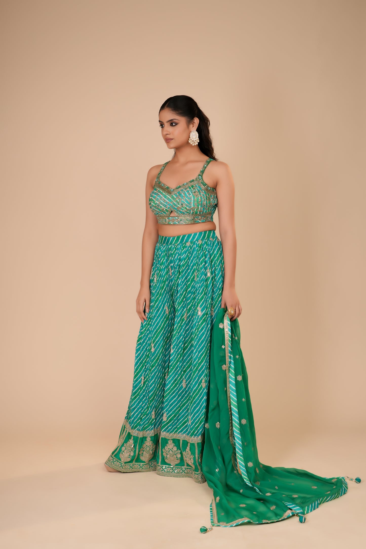 GREEN PALAZZO SET
