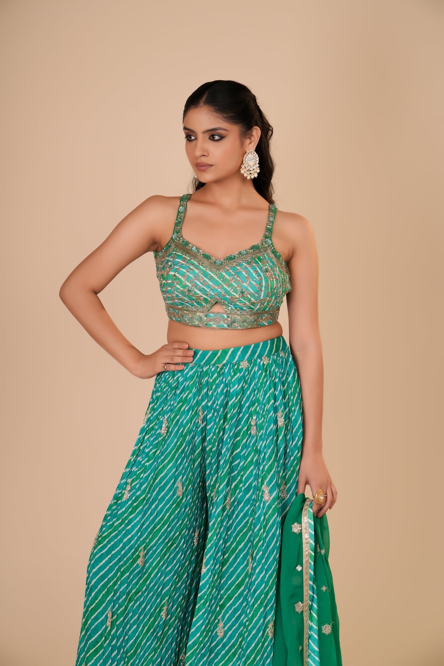 GREEN PALAZZO SET
