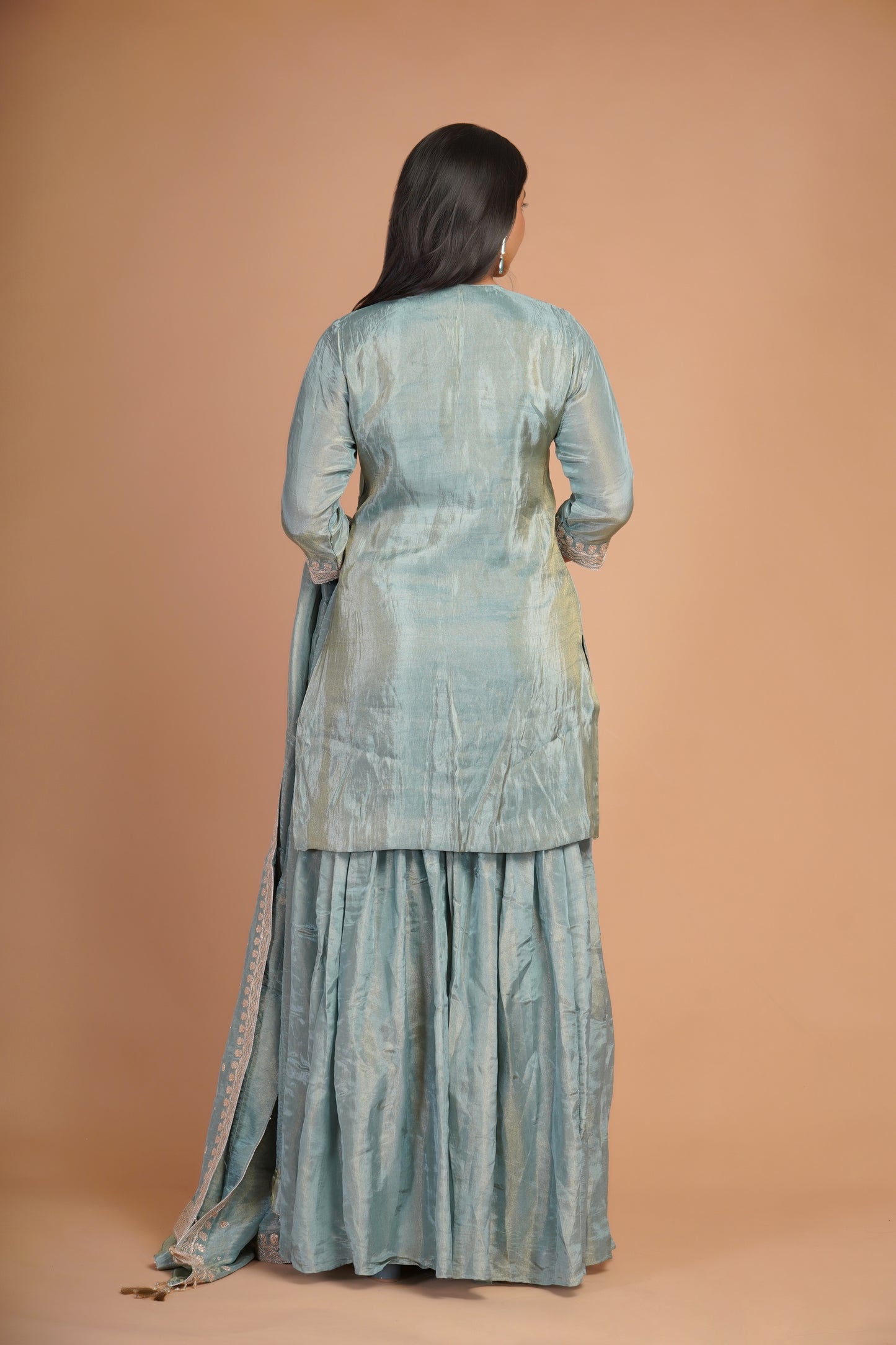 LIGHT TURQUOISE SHARARA SET