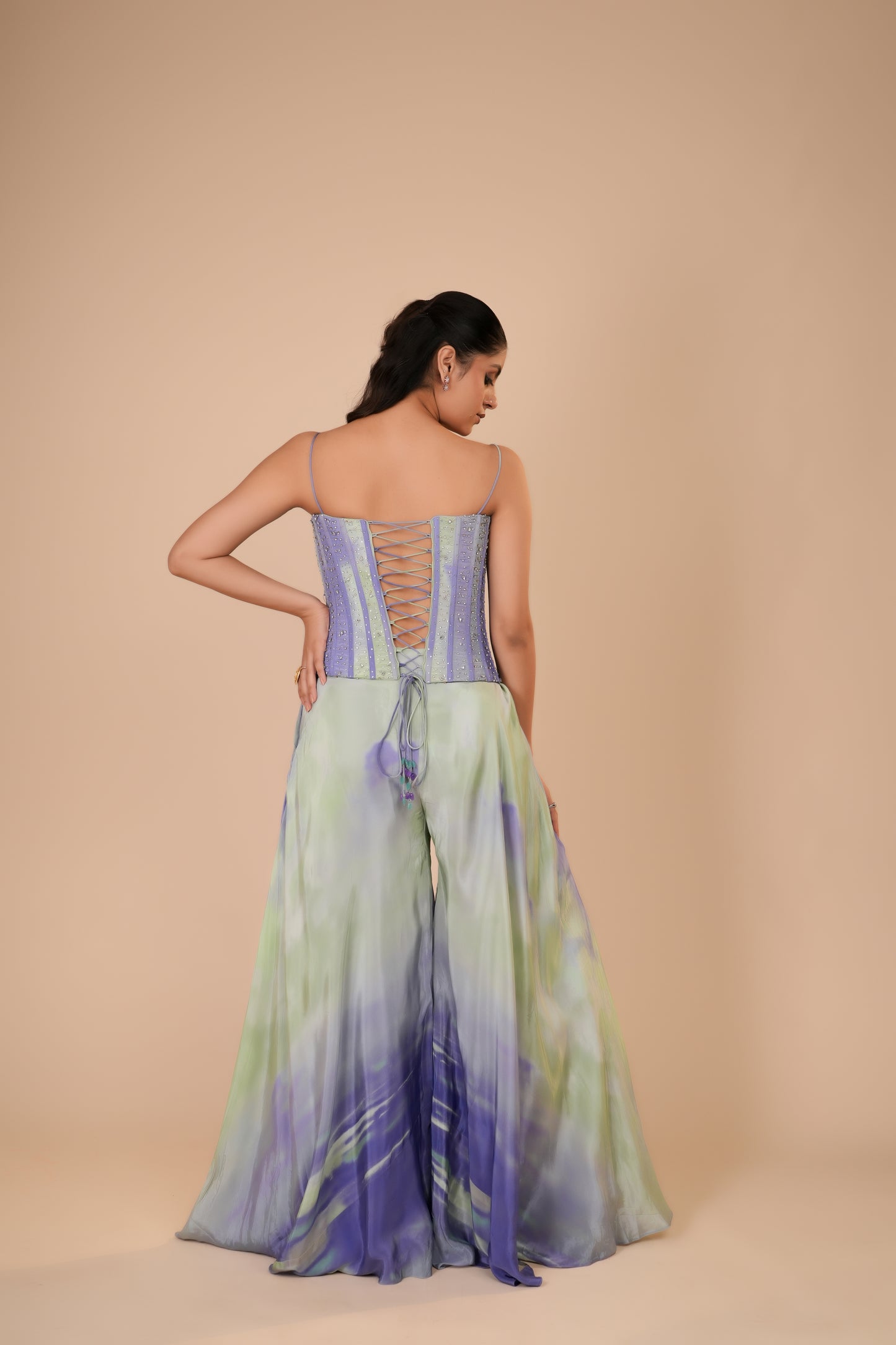LILAC AND GREEN PALAZZO SET