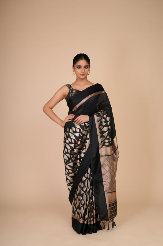 BLACK BANARASI SILK SAREE