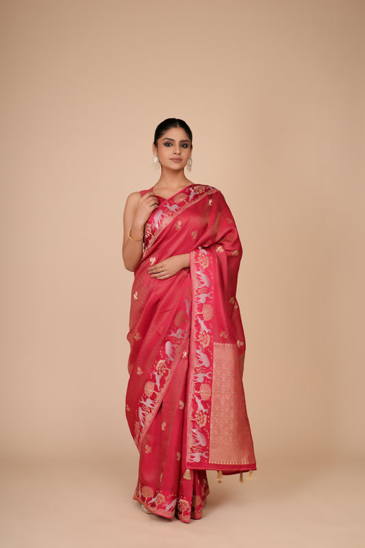 PINK DOLA SILK SAREE