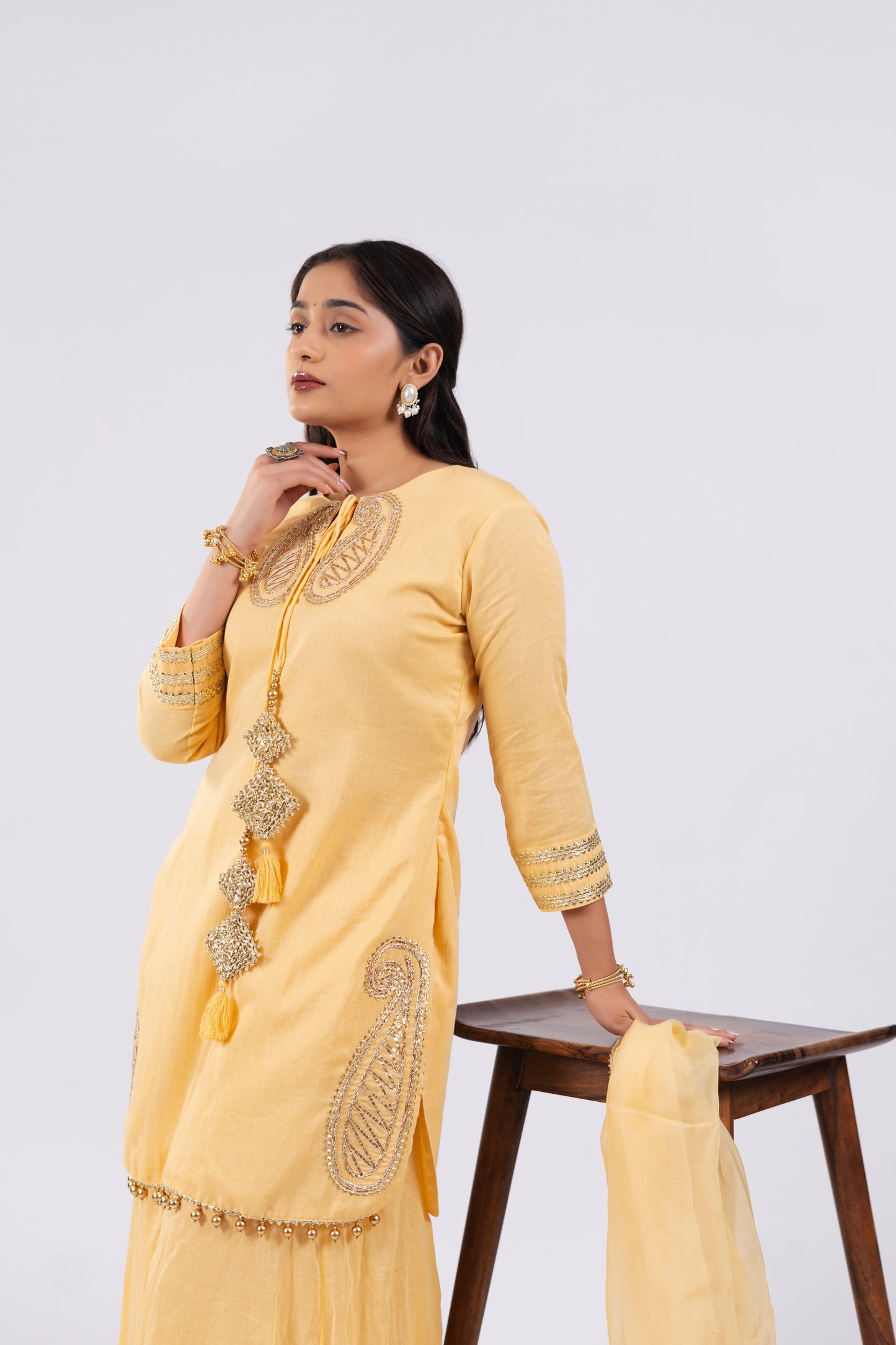 DAISY YELLOW KURTI SET