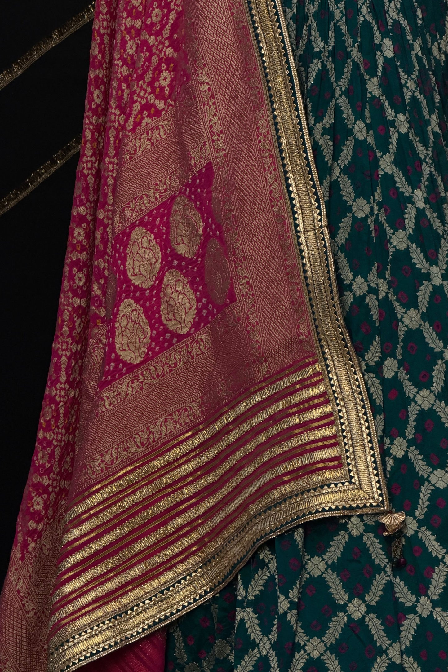 Peacock Teal lehenga