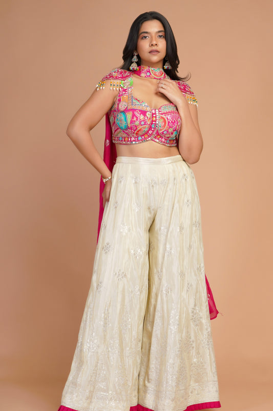 MAGENTA PINK PALAZZO SET