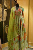 PARROT GREEN PRINTED GOWN