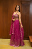 MEDIUM VIOLET RED SEQUINS WORK LEHENGA