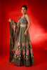 OLIVE GREEN PRINTED LEHENGA