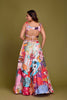 ABSTRACT PRINT MULTI COLOR LEHENGA