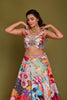 ABSTRACT PRINT MULTI COLOR LEHENGA