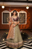 GREY & MAROON TISSUE LEHENGA