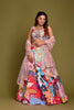 ABSTRACT PRINT MULTI COLOR LEHENGA