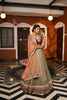 GREY & MAROON TISSUE LEHENGA