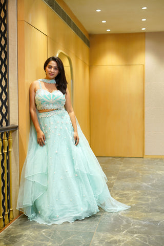 CELESTE SKY NET LEHENGA