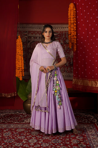 LAVENDER GOTA PATTI EMBROIDERED NAVRATRI LEHENGA