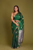 DEEP GREEN SOFT SILK CHECKS SAREE