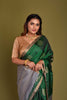 DEEP GREEN SOFT SILK CHECKS SAREE